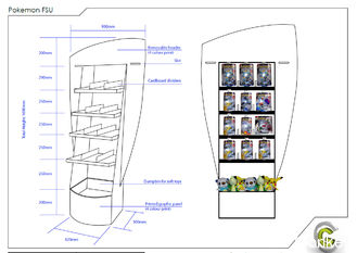 Chine Coutume-faites l'étagère ondulée d'objet exposé de support de carton d'affichage d'associé pour Pokemon fournisseur