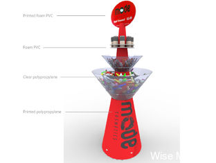 Chine La forme de cône a adapté le support aux besoins du client transparent de polypropylène d'affichage de plancher de PVC pour l'émail de clou fournisseur